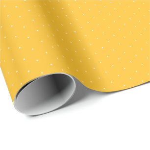 Cute golden yellow white minka stips cadeaupapier