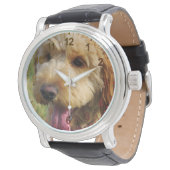 Cute Goldenle Dog Horloge (Gekanteld)