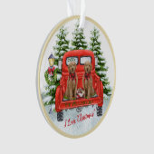 Cute Goldenles Red Truck Ornament (voorkant)