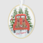 Cute Goldenles Red Truck Ornament (voorkant)