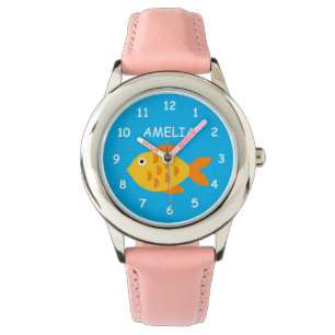 Cute goldfish kind watch gift met eigen naam horloge