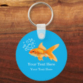 Cute Goldfish Message Button Sleutelhanger (Voorkant)