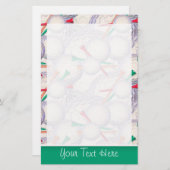 Cute Golf Balls & T - shirts Pattern Briefpapier (Voorkant / Achterkant)