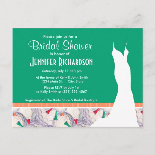 Cute Golf Balls & T - shirts Pattern Uitnodiging Briefkaart (Voorkant)