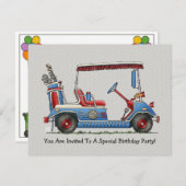 Cute Golf Cart Kaart (Voorkant / Achterkant)