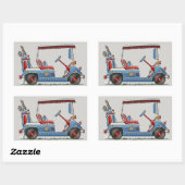 Cute Golf Cart Rechthoekige Sticker (Vel)