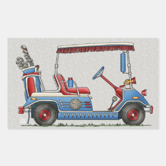 Cute Golf Cart Rechthoekige Sticker