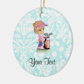 Cute Golf; DamasPatroon Keramisch Ornament (Links)