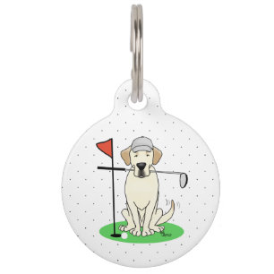 Cute Golf Yellow Labrador Retriever Dog Huisdierpenning