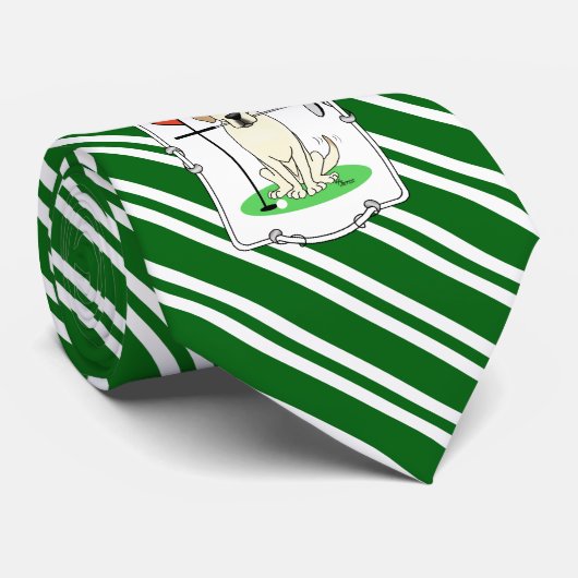 Cute Golf Yellow Labrador Retriever Dog Stropdas (Opgerold)