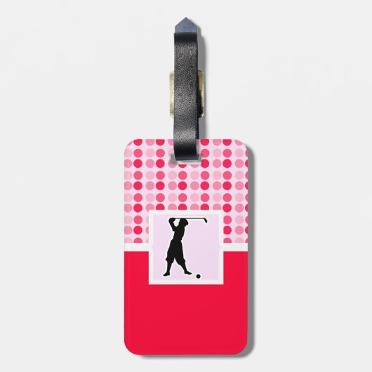 Cute Golfer Bagagelabel (Achterkant verticaal)