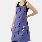 Cute Golfer Pattern Monogrammed Periwinkle Blue Ap Schort (Insitu)