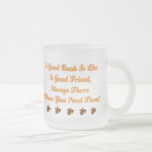 Cute Good Book is een Good Friend T-shirt Matglas Koffiemok (Rechts)