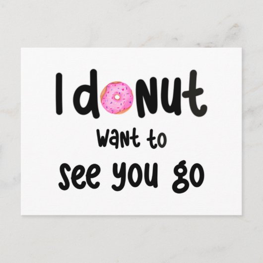 Cute goodbye greeting card - donut briefkaart (Voorkant)