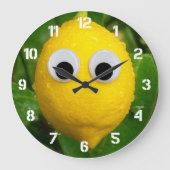 Cute Googly Eye Lemon Kids Clock Grote Klok (Voorkant)