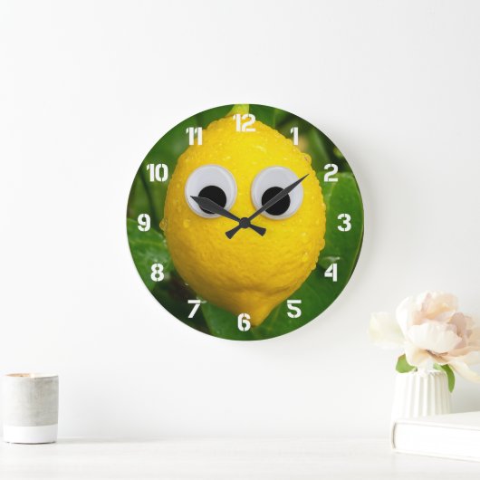 Cute Googly Eye Lemon Kids Clock Grote Klok (Huis)