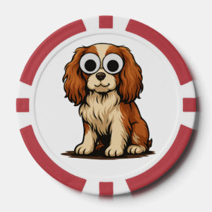 Cute Googly-Oog Puppyl Illustratie Poker Chips