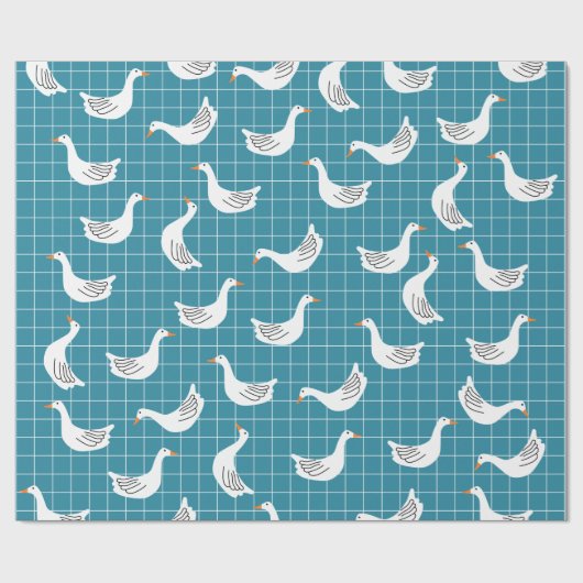 Cute Goose Wrapping Paper Cadeaupapier (Vlak)