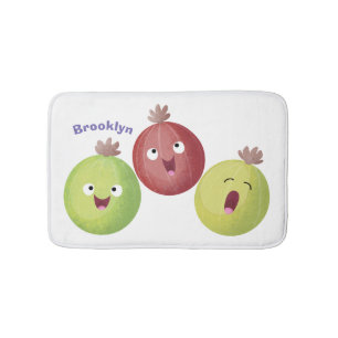 Cute gooseberry trio zingende cartoon badmat