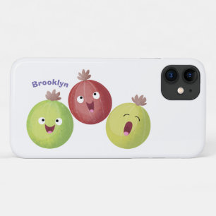 Cute gooseberry trio zingende cartoon iPhone 11 hoesje
