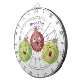 Cute gooseberry trio zingende cartoon dartbord (Voorkant Rechts)