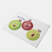 Cute gooseberry trio zingende cartoon deurmat (Schuin)