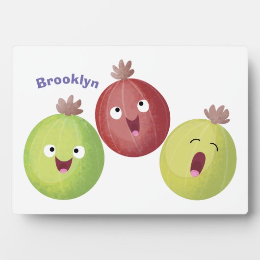 Cute gooseberry trio zingende cartoon fotoplaat (voorkant)