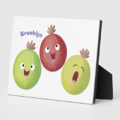 Cute gooseberry trio zingende cartoon fotoplaat (Zijkant)