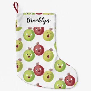 Cute gooseberry trio zingende cartoon kleine kerstsok