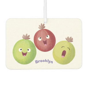 Cute gooseberry trio zingende cartoon luchtverfrisser