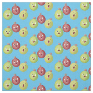 Cute gooseberry trio zingende cartoon stof