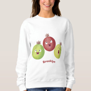 Cute gooseberry trio zingende cartoon trui