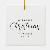 Cute Gorgeous Snowman Frosted Landscape Forest Keramisch Ornament (Achterkant)