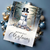 Cute Gorgeous Snowman Frosted Landscape Forest Tissuepapier