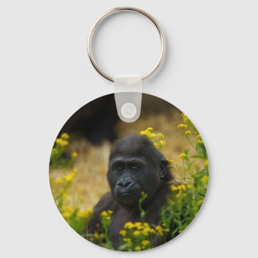 Cute Gorilla Baby Sleutelhanger (Voorkant)
