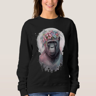 Cute Gorilla Flower Crown Africa Animal Trui