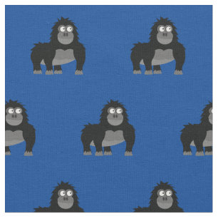 Cute Gorilla Kind Baby Nursery Blue Ape Stof