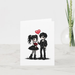 Cute Goth Liefde Wenskaart   Donkere Romantiek Got Kaart