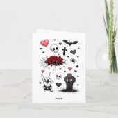 Cute Goth Pattern Card Back | Dark Romance Kaart (Achterkant)