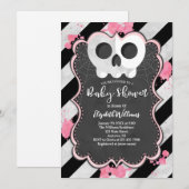 Cute Goth Punk Crâne fille Baby shower Invitation (Devant / Derrière)