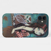 Cute Gothic Fairy and Owl Imaginaire Art coque iph (Dos (Horizontal))
