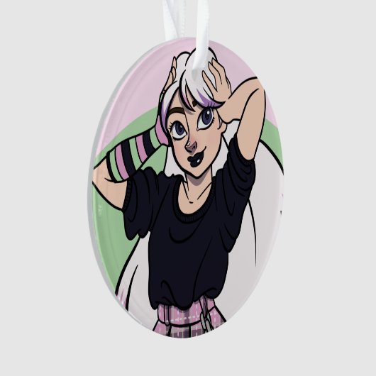 Cute Gothic Girl Kerstmis Ornament (voorkant)