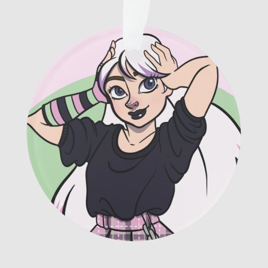 Cute Gothic Girl Kerstmis Ornament (voorkant)