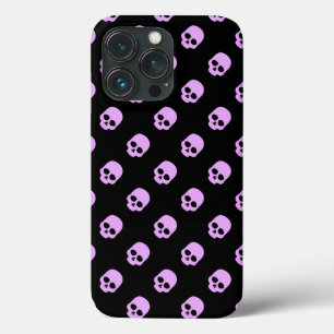Cute Gothic Roze Skulls iPhone 13 Pro Hoesje