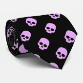 Cute Gothic Roze Skulls Stropdas (Opgerold)