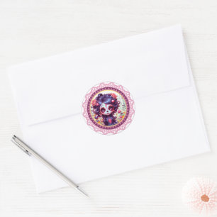 Cute Gotische Tuin Suiker Schedel Klassieke Ronde Sticker