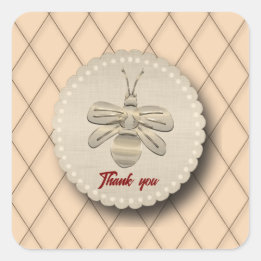 Cute Gouden Bij Cadeau Vierkante Sticker