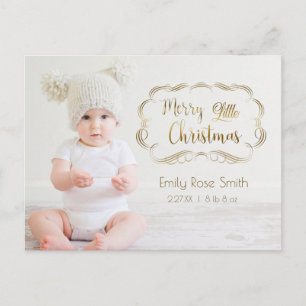 Cute Gouden Calligrafie Eerste Kerst Foto Kaart
