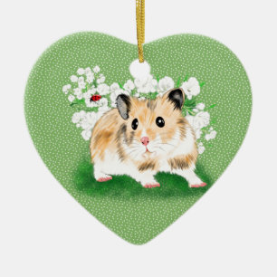 Cute gouden Syrische hamster kunst cadeaus accesso Keramisch Ornament