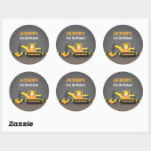 Cute Graafmachine Bouw Verjaardagsfeest Labels (Vel)